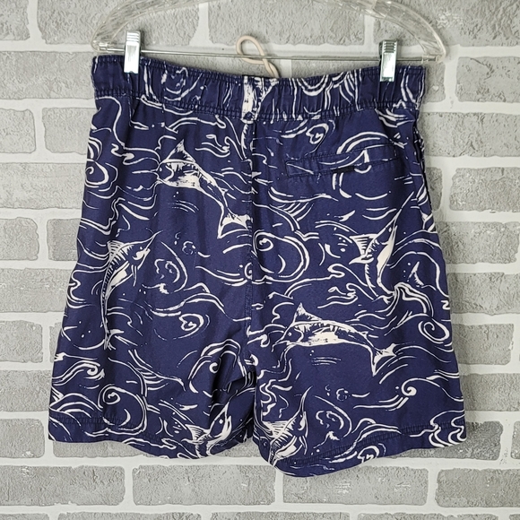 Nautica Vintage Swordfish Print Board Shorts Summer Swim Trunks Men's Size M - Picture 7 of 16